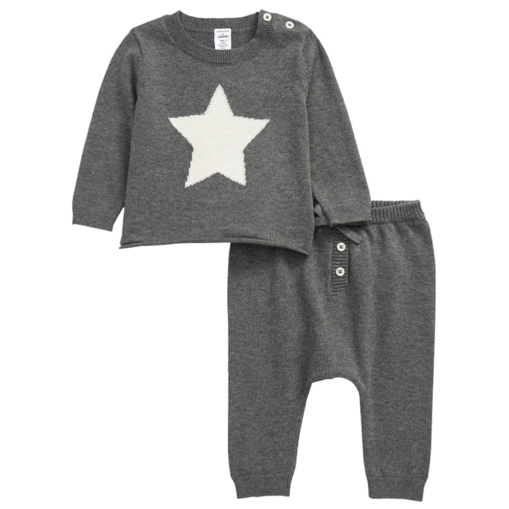 Nordstrom baby 6-9 months star sweater and pants set